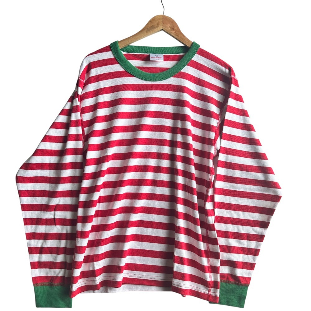 Hanna Andersson Sleepwear Top Red/White Organic Cotton Oversized ComfyMedium NWT
